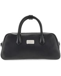 Emporio Armani - Logo-Plaque Leather Tote Bag - Lyst