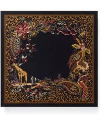 Etro - Foulard En Sergé De Soie À Motif Léopard Et Cachemire - Lyst