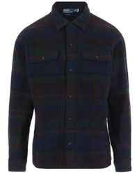 Polo Ralph Lauren - Classic-Fit Plaid Suede-Trim Twill Shirt - Lyst