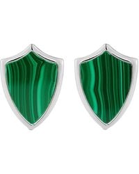 Mateo - Shield Malachite Cufflinks - Lyst