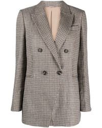 Brunello Cucinelli - Linen Double-breasted Blazer Jacket - Lyst