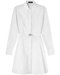 Versace - Baroque Shirtdress In Broderie Anglaise - Lyst