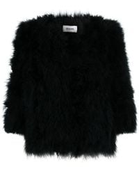 Yves Salomon - 3/4 Sleeves Short Feather Jacket Clothing - Lyst