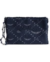 Zadig & Voltaire - Angel Monogram Frayed Pouch Bag - Lyst