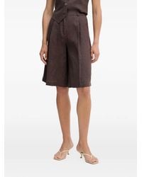 Benetton - Pleated Linen Shorts - Lyst
