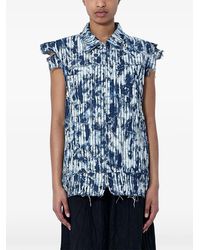Limi Feu - Textured Weave Sleeveless Jacket - Lyst