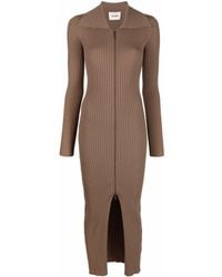 Nanushka - Ribbed-knit Cotton Zip-up Dress - Lyst