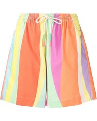 Mira Mikati - Stripe-print Drawstring-waist Short Shorts - Lyst