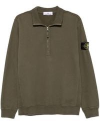 Stone Island - 6100028 Half-Zip Patch-Logo Sweater - Lyst