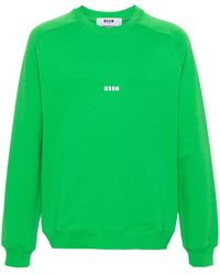MSGM - Katoenen Sweater Met Logoprint - Lyst