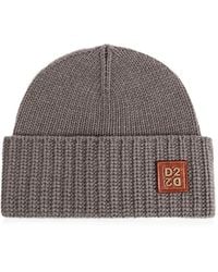 DSquared² - Logo-Patch Ribbed-Knit Beanie Hat - Lyst