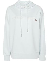 Moncler - Embroidered-logo Cotton Hoodie - Lyst