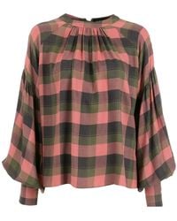Olympiah - Check-Print Round Neck Blouse - Lyst