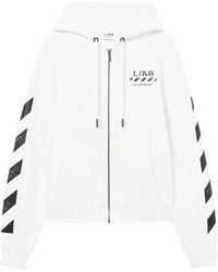 LAB C.O. OFF WHITE - Diagonal-Print Zip-Up Hoodie - Lyst