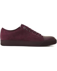 Lanvin - Baskets En Daim À Bout Contrastant - Lyst