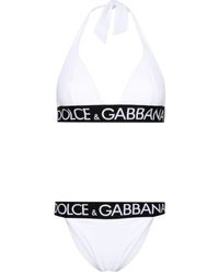 Dolce & Gabbana - Triangel Bikini Met Logoband - Lyst