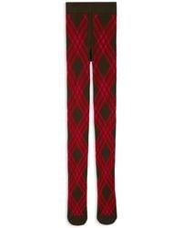 Burberry - Check-pattern Tights - Lyst