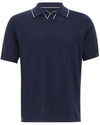 Kangra - Contrast-Trim Polo-Collar T-Shirt - Lyst