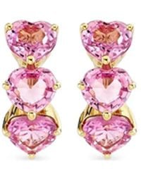 Sydney Evan - 14Ct Heart Sapphire Hoop Earrings - Lyst