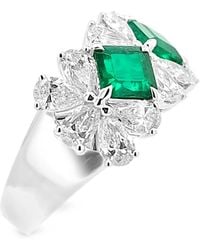 HYT Jewelry - Emerald And Diamond Band Ring - Lyst