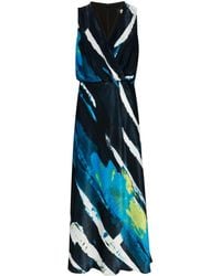 DKNY - Abstract-print Satin Midi Dress - Lyst