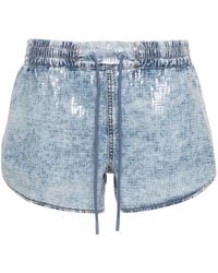DIESEL - Sunny Check-pattern Denim Shorts - Lyst