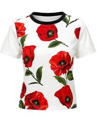 Alice + Olivia - Onie Poppy-Print T-Shirt - Lyst
