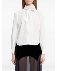 Ann Demeulemeester - Tie-Neck Pleated Blouse - Lyst