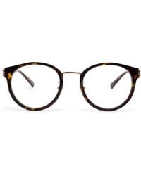 Gucci - Tortoiseshell-Effect Round-Frame Glasses - Lyst