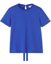 Lanvin - Tie-Detail Cotton T-Shirt - Lyst