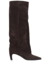 strategia shoes - Suede Square-Toe Boots - Lyst