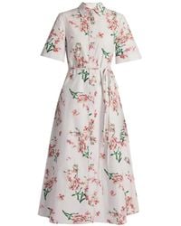 Erdem - Floral-Print Cotton-Poplin Midi Dress - Lyst