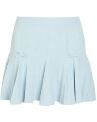 LoveShackFancy - Meryl Bow-Detail Mini Skirt - Lyst