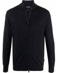 Emporio Armani - ジップアップ ウール カーディガン - Lyst