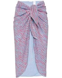 Oséree - Animalier-Print Lurex Pareo - Lyst