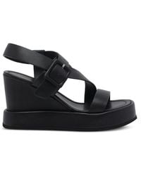 Paloma Barceló - Buckle-Closure Leather Sandals - Lyst