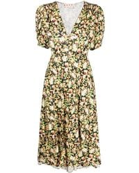 Marni - Floral-print Midi Dress - Lyst