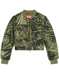 DIESEL - G-Khlow Zebra-Print Bomber Jacket - Lyst