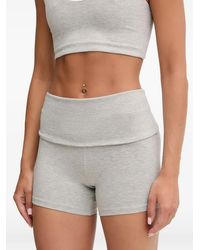 Casall - Fold-Over-Waistband Logo-Embroidered Shorts - Lyst