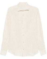 Eleventy - Striped Linen Shirt - Lyst