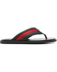Gucci - Sandalias con tribanda Web - Lyst