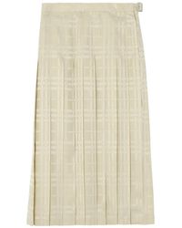 Burberry - Midi-Plooirok - Lyst
