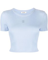 Sandro - Logo-embroidered Cropped T-shirt - Lyst