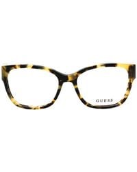GUESS EYEWEAR - Tortoiseshell-Effect Rectangle-Frame Glasses - Lyst