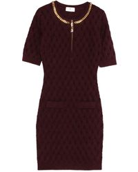 Elisabetta Franchi - Abito Corto Con Decorazione A Catena - Lyst