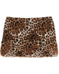 Marc Jacobs - Faux-Fur Leopard-Print Skirt - Lyst
