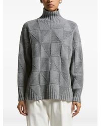 Peserico - Geometric-Pattern Sequin-Embellished Sweater - Lyst