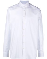 Hackett - Logo-embroidered Crepe Cotton Shirt - Lyst