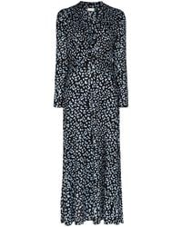 RIXO London Maxi-jurk Met Luipaardprint - Zwart