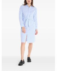 Calvin Klein - Striped Tie-Waist Midi Shirt Dress - Lyst